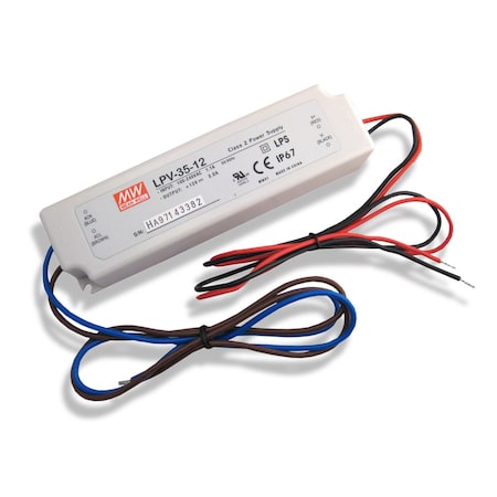 Diode Led DC Constant Voltage Driver, Class 2, 35W, 12V DI-0918